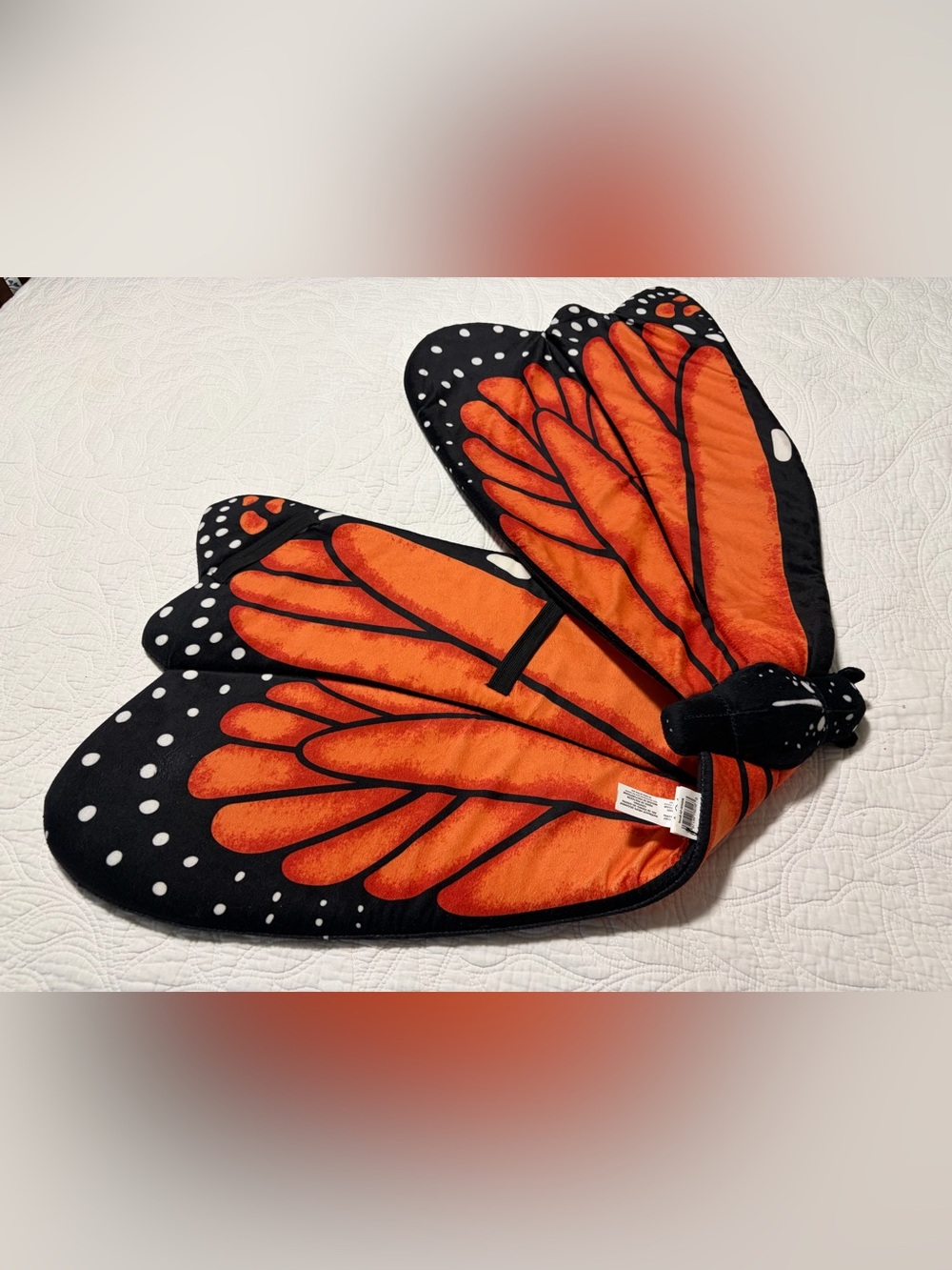 Kids Monarch Butterfly Plush Costume Wings in Orange and Black
